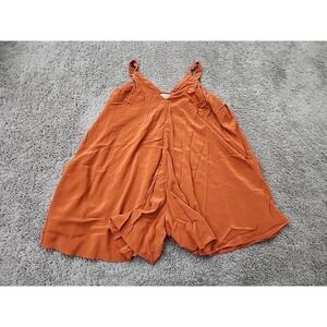 Thakoon Addition Romper Womens 6 Orange Silk Relaxed Flowy Boho Sleeveless